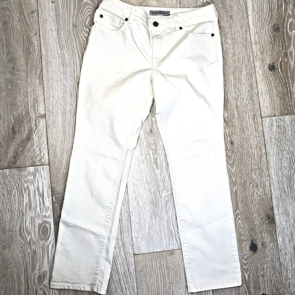 Chico's Platinum Denim Size 8 Ankle Jeans 5-Pocket Zip Fly Mid-Rise Women's